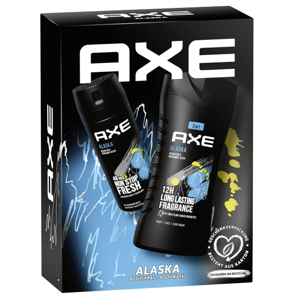 Axe Geschenkset Alaska Pflegeset mit Bodyspray und Bodywash (150 ml + 250 ml)